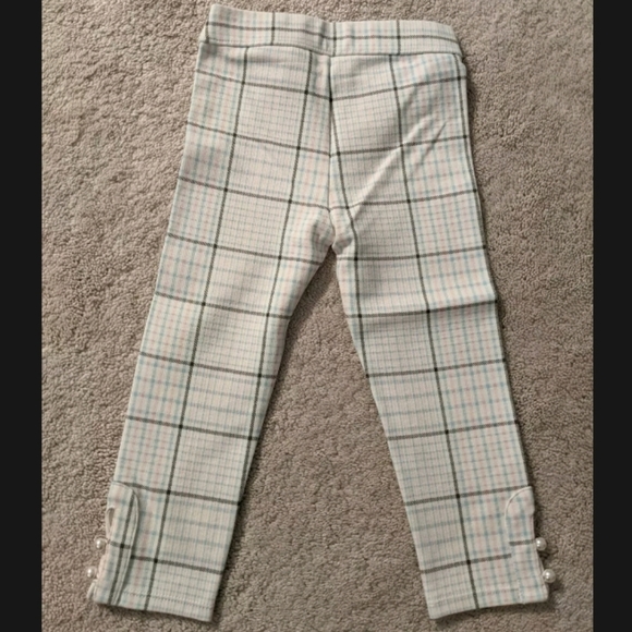 NWT Janie and Jack Plaid Ponte Button Cuff Pants, 2T - Picture 7 of 7